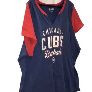 Chicago Cubs Baseball Tee by New Era | Women's Size 4 | MLB Genuine Merchandise